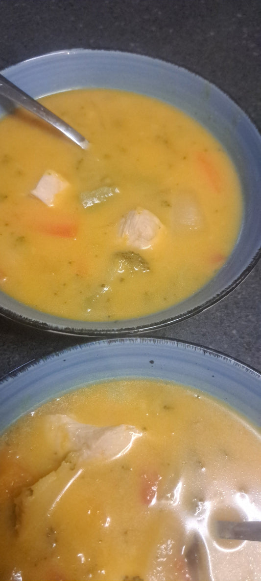 Creamy Thai Vegetable soup in a bowl