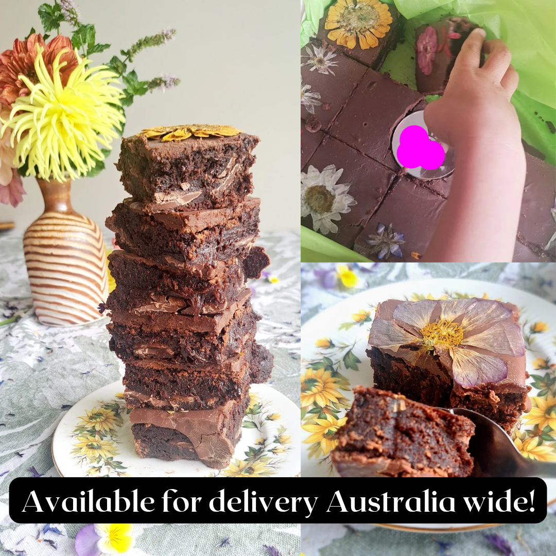 Pressed Flower Brownies (can be posted)